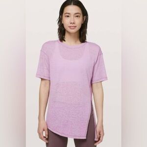 Lululemon Athletica Sneakout Top Pink Antoinette Activewear Dance Gym Size 8